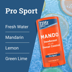 Mando Pro Sport baking soda-free claim visualization.