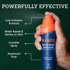 Mando Pro Sport bottle highlights reliable 72-hour odor control.