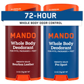Mando Bourbon Leather pack of deodorant sticks for long-lasting odor control