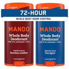 Mando Bourbon Leather pack of deodorant sticks for long-lasting odor control