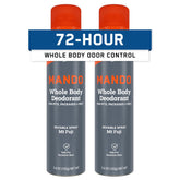 Mando whole-body deodorant Mt Fuji two-pack shows convenient dual cans for on-the-go freshness.