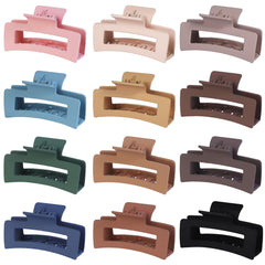 Mandydov square matte hair claw clip, 3.5 inches, secure workout-ready grip.