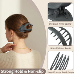 Mandydov matte finish duckbill clip prevents snagging and keeps styles neat.