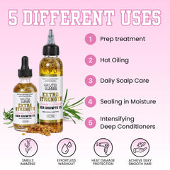 Creamy oil texture in hand, showcasing easy absorption without greasiness.