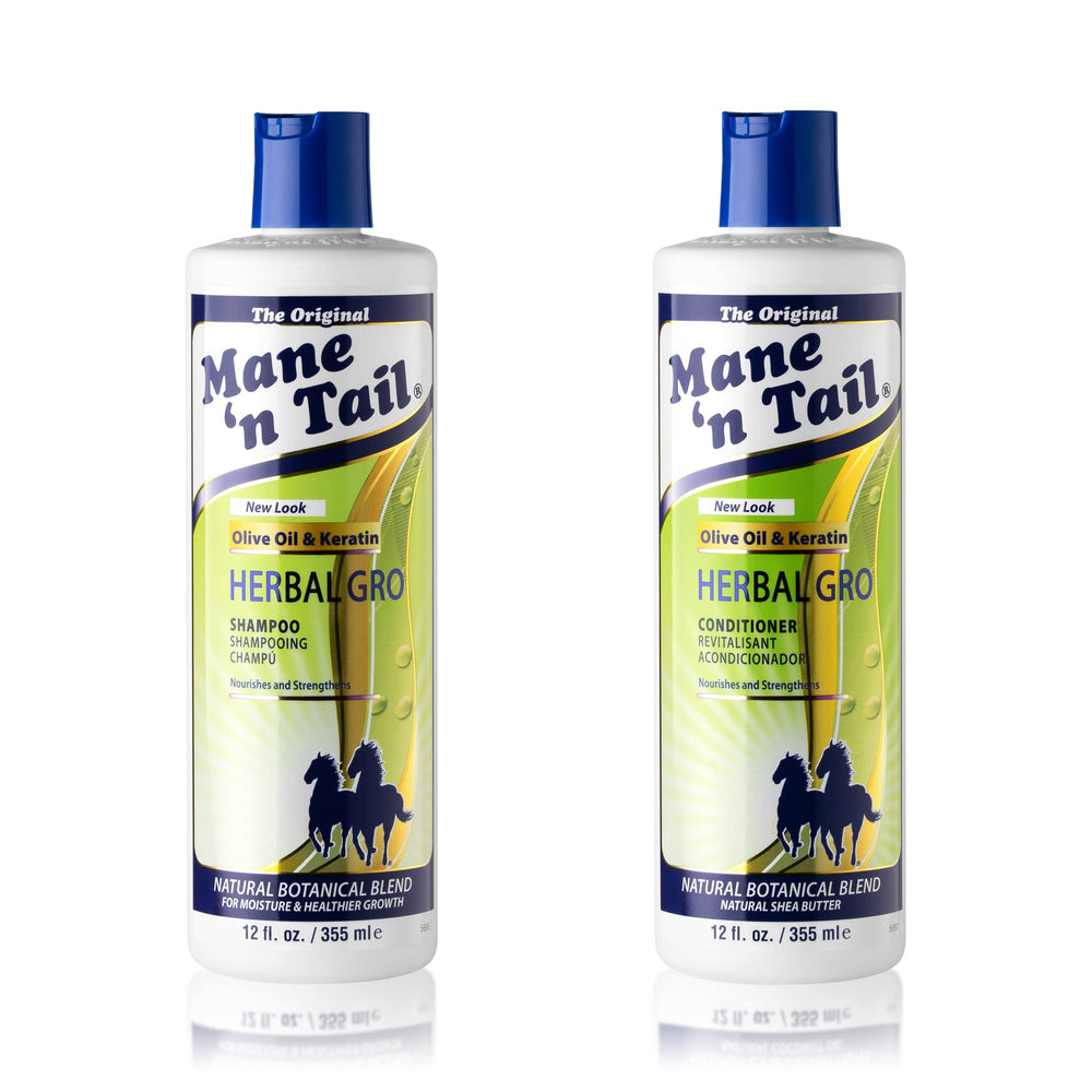 Mane 'n Tail Champú Herbal Gro en botella: limpieza suave y brillo.