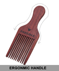 MANEJACK beard pick with ergonomic extended handle aids easy grip during grooming.