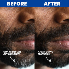 MANEMEN Beard Filler Pen provides gray hair coverage for a natural beard tone.