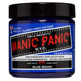 MANIC PANIC Blue Moon bottle cap close-up showing vibrant neon blue shade for DIY color