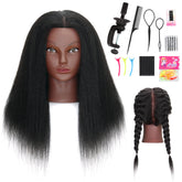 MannequeenHead 16-inch real hair braiding head for practice and skill-building.