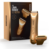MANSCAPED Lawn Mower 5.0 Ultra dual-head system viewed for skin-safe precision grooming.