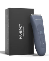 MANSPOT electric groin trimmer front view, easy grip for precise grooming.