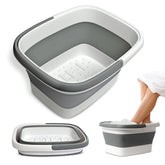 Mantello collapsible foot bath foldable bucket for compact storage.