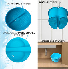 Mantello Foot Bath Interior: roomy blue space for feet during soaks