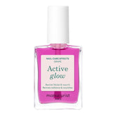 Manucurist Active Glow Grape bottle close-up with lilac glow.