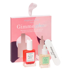 Manucurist Active Glow Raspberry bottle with radiant pink shine on nails
