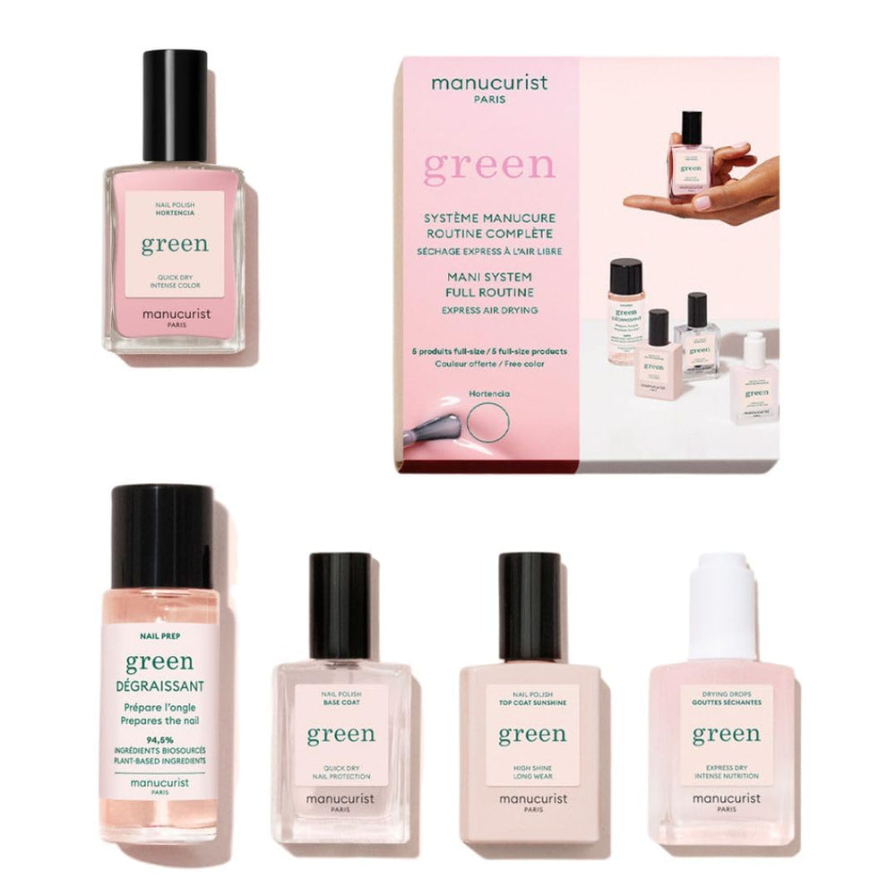 Manucurist System Green Pink Hortencia nail prep for clean base and adhesion