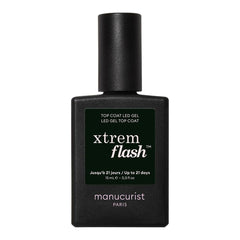 Manucurist Xtrem Flash Top Coat bottle close-up for long-lasting shine.