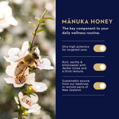 Manuka Health Lip Rescue balm texture on finger highlights rich hydration for chapped lips.