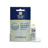 Manuka Health Lip Rescue tube close-up showing smooth, nourishing lip care for dry lips.