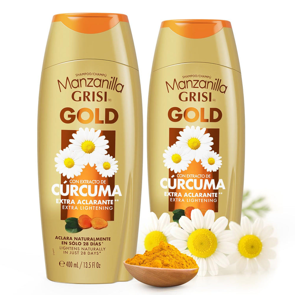 Manzanilla Grisi bottle pour demonstrates gentle lightening for sun-kissed hair.