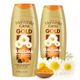 Manzanilla Grisi bottle pour demonstrates gentle lightening for sun-kissed hair.