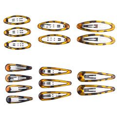 MAORULU 16pcs snap hair clips in classic tortoise finish for secure all-day hold.