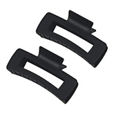 MAORULU clip negro rectangular con acabado mate, agarre seguro para todo tipo de cabello