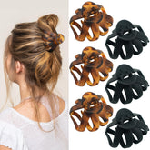MAORULU medium octopus clip in black closeup shows secure hair grip.