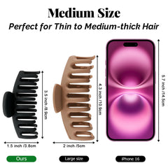 MAORULU pinza de pelo con agarre anti-resbalante para cabello rizado.