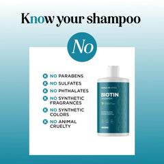 Maple Holistics Biotin Shampoo label back highlights vegan and sulfate-free formula