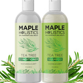 Maple Holistics champú árbol de té botella, limpieza profunda para cuero cabelludo graso