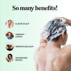Maple Holistics Clarifying foam lather shows buildup removal.