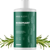 Maple Holistics volumizing biotin rosemary shampoo bottle showing a nourishing formula for fuller hair