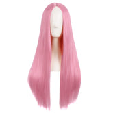 MapofBeauty 28in front-view wig in light hot pink offers bold daily style.