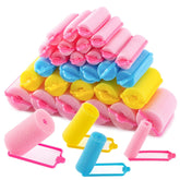 MAQIHAN 36pcs foam hair rollers set for easy heatless curls.