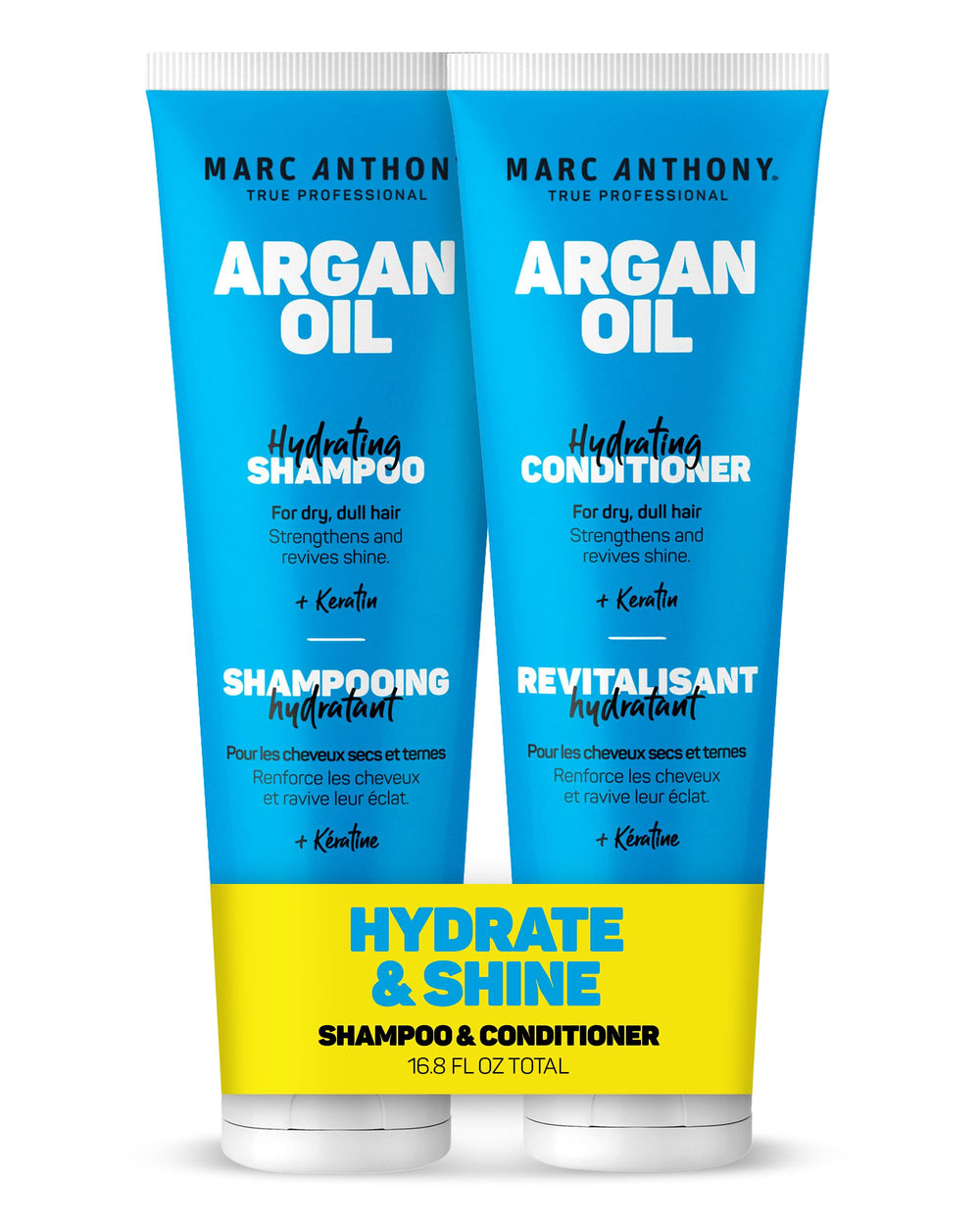 Marc Anthony Aceite de argán champú botella: hidratación profunda para cabello seco.