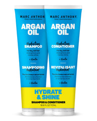 Marc Anthony Aceite de argán champú botella: hidratación profunda para cabello seco.