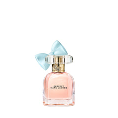 Marc Jacobs Perfect EDP bottle in pink glass for daily fragrance wear.