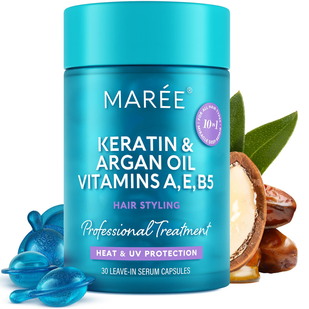 MAREE Aceite para el cabello: botella con control del frizz y brillo.