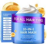 MAREE Deep Conditioning 10-In-1 Hair Mask packaging highlights premium all-in-one care.
