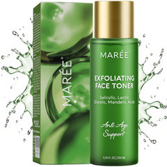MAREE Exfoliating Toner bottle focus on salicylic acid for smoother skin