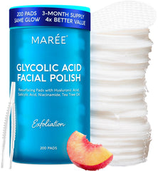 MAREE Glycolic Pads Face Cleanse in use for refreshed skin and gentle exfoliation