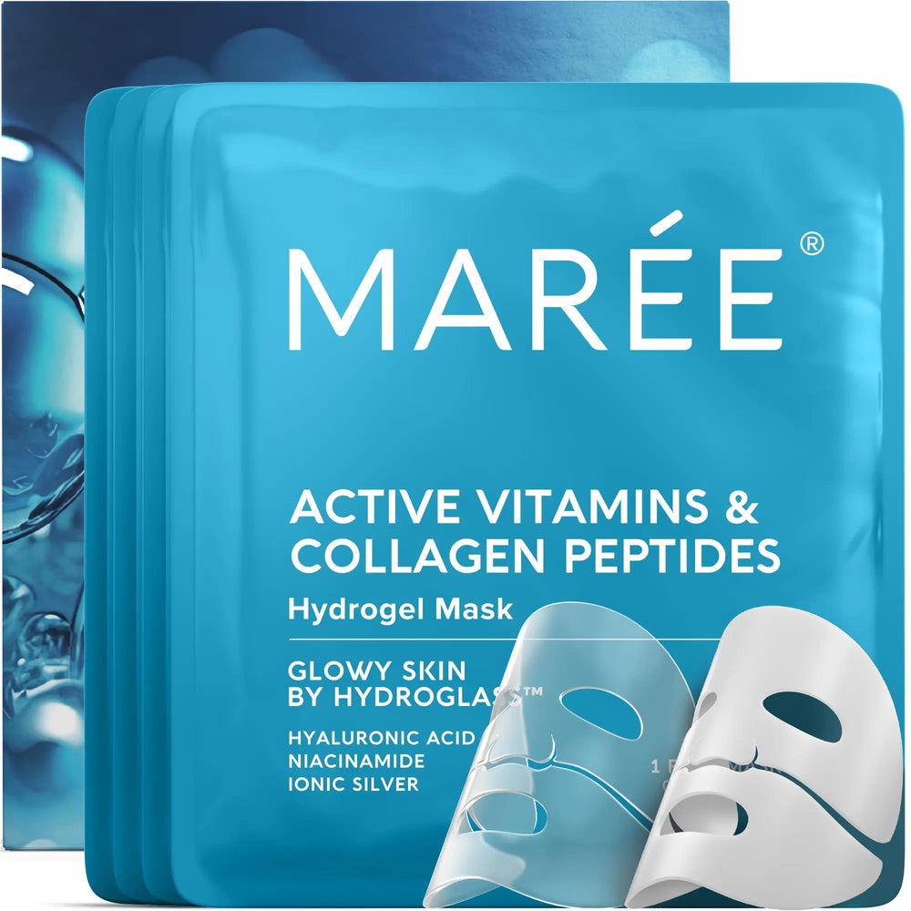 Mascarilla Maree hidrogel colágeno para hidratación profunda y piel suave.