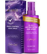 MAREE bote protector-calor frente: protección térmica para el peinado con keratina y argán.
