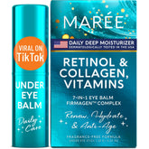 MAREE Under Eye Balm Stick with retinol and ceramide being applied to the under-eye area for smoothness