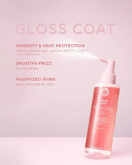Hair after Gloss Coat adds radiant shine for a smooth look.
