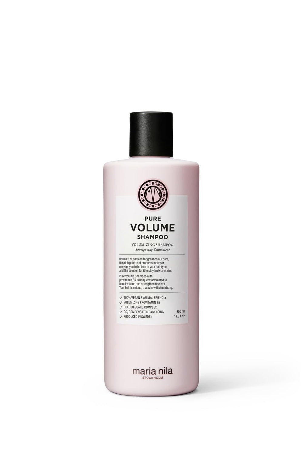 Maria Nila Pure Volume Shampoo bottle boosts lift for fine hair