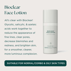 Bioclear Face Lotion texture close-up highlights a lightweight, fast-absorbing formula for daily care.