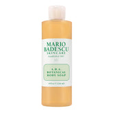 Mario Badescu AHA Botánico, botella elegante, exfolia suavemente para una piel más suave.