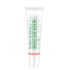 Textura cremosa del bálsamo rosa de Mario Badescu para labios suaves.